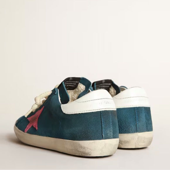 GOLDEN GOOSE Super-Star sneakers in blue suede with a pink star, size 38 - Picture 4 of 8